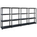 Raft de depozitare cu 4 polițe, negru, 244x30,5x130 cm, plastic - WALTI WALTI