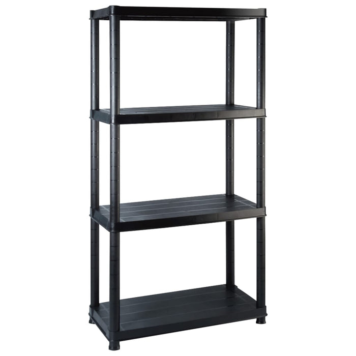 Raft de depozitare cu 4 polițe, negru, 244x30,5x130 cm, plastic - WALTI WALTI