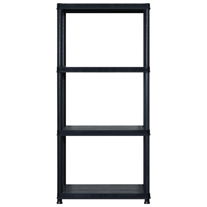 Raft de depozitare cu 4 polițe, negru, 244x30,5x130 cm, plastic - WALTI WALTI