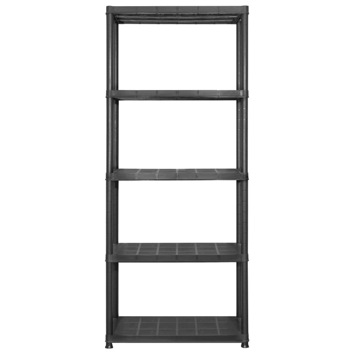Raft de depozitare cu 5 polițe, negru, 284x38x170 cm, plastic - WALTI WALTI
