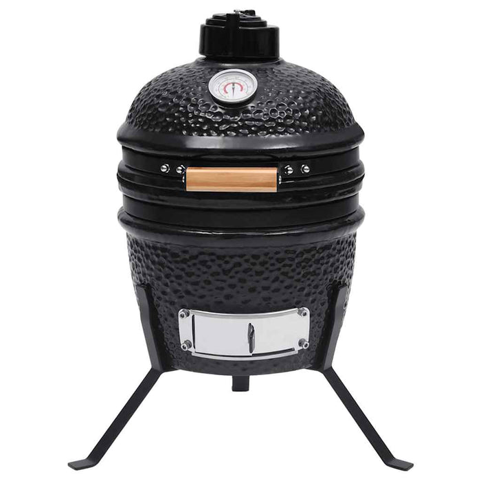 Grătar cu afumătoare 2-în-1 Kamado, negru, 56 cm, ceramică - WALTI WALTI