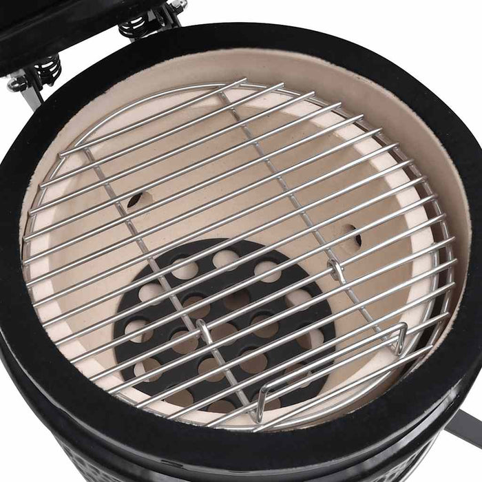 Grătar cu afumătoare 2-în-1 Kamado, negru, 56 cm, ceramică - WALTI WALTI