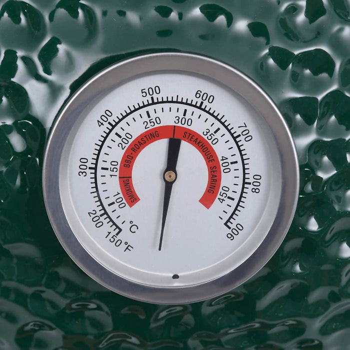 Grătar cu afumătoare 2-în-1 Kamado, verde, 56 cm, ceramică - WALTI WALTI