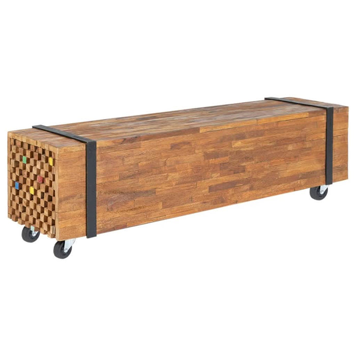 Suport TV, 110x30x32,5 cm, lemn masiv de tec - WALTI WALTI