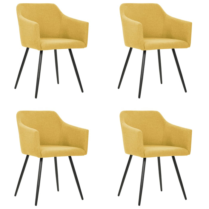 Scaune de bucătărie, 4 buc., galben, material textil - WALTI WALTI