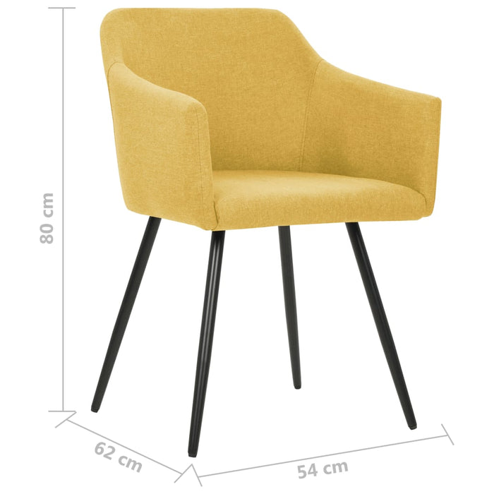 Scaune de bucătărie, 4 buc., galben, material textil - WALTI WALTI