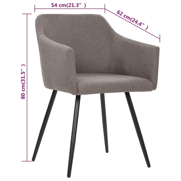 Scaune de bucătărie, 4 buc., gri taupe, material textil - WALTI WALTI