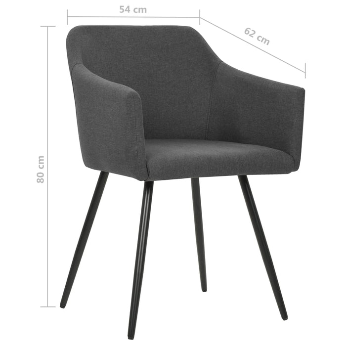Scaune de sufragerie, 6 buc., gri închis, material textil - WALTI WALTI