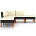 Set mobilier de grădină cu perne, 5 piese, negru, poliratan - WALTI WALTI