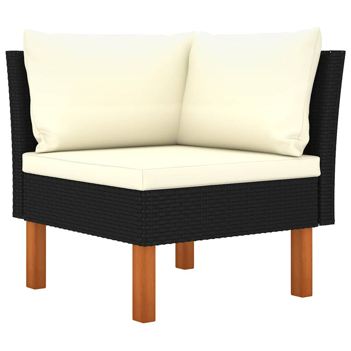 Set mobilier de grădină cu perne, 5 piese, negru, poliratan - WALTI WALTI