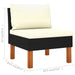 Set mobilier de grădină cu perne, 6 piese, negru, poliratan - WALTI WALTI