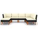 Set mobilier de grădină cu perne, 8 piese, negru, poliratan - WALTI WALTI