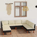 Set mobilier de grădină cu perne, 8 piese, negru, poliratan - WALTI WALTI
