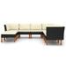 Set mobilier de grădină cu perne, 9 piese, negru, poliratan - WALTI WALTI