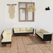 Set mobilier de grădină cu perne, 9 piese, negru, poliratan - WALTI WALTI