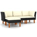 Set mobilier de grădină cu perne, 4 piese, negru, poliratan - WALTI WALTI