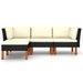Set mobilier de grădină cu perne, 4 piese, negru, poliratan - WALTI WALTI