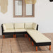 Set mobilier de grădină cu perne, 6 piese, negru, poliratan - WALTI WALTI