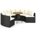 Set mobilier de grădină cu perne, 7 piese, negru, poliratan - WALTI WALTI