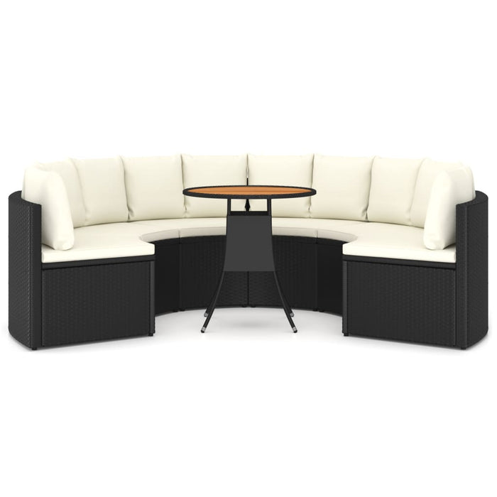 Set mobilier de grădină cu perne, 7 piese, negru, poliratan - WALTI WALTI