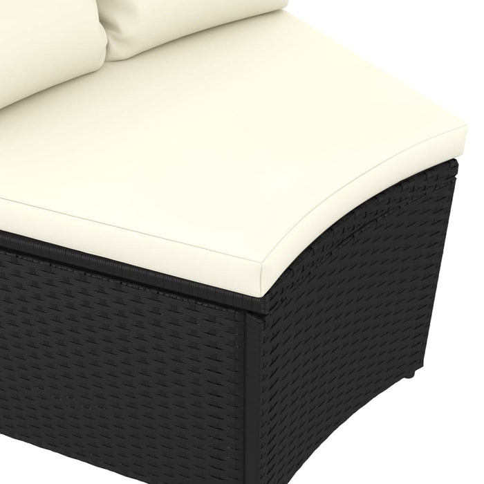 Set mobilier de grădină cu perne, 7 piese, negru, poliratan - WALTI WALTI