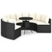Set mobilier de grădină cu perne, 7 piese, negru, poliratan - WALTI WALTI