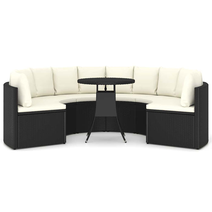 Set mobilier de grădină cu perne, 7 piese, negru, poliratan - WALTI WALTI
