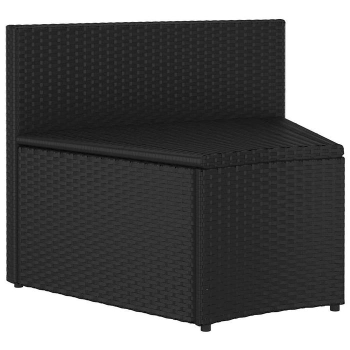 Set mobilier de grădină cu perne, 7 piese, negru, poliratan - WALTI WALTI