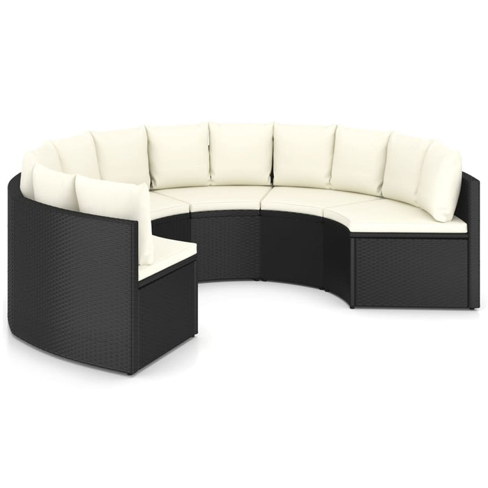 Set mobilier de grădină cu perne, 6 piese, negru, poliratan - WALTI WALTI