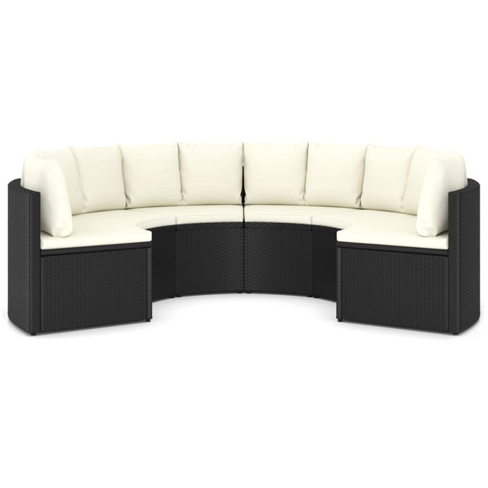 Set mobilier de grădină cu perne, 6 piese, negru, poliratan - WALTI WALTI