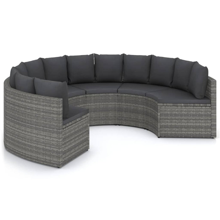 Set mobilier de grădină cu perne, 6 piese, gri, poliratan - WALTI WALTI