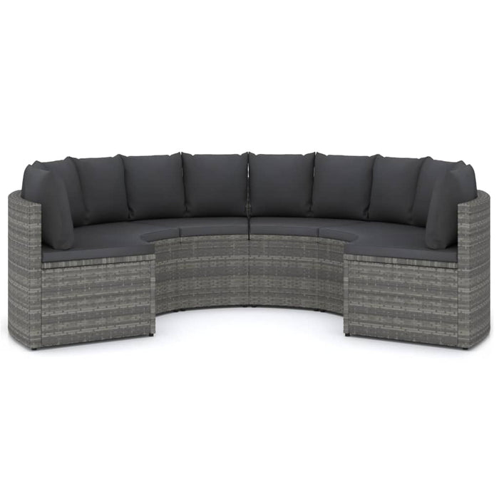 Set mobilier de grădină cu perne, 6 piese, gri, poliratan - WALTI WALTI