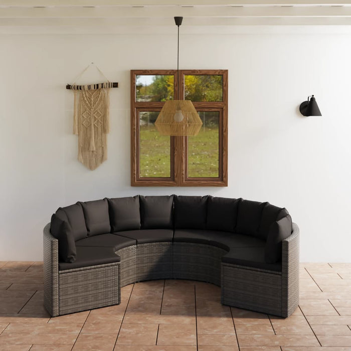 Set mobilier de grădină cu perne, 6 piese, gri, poliratan - WALTI WALTI