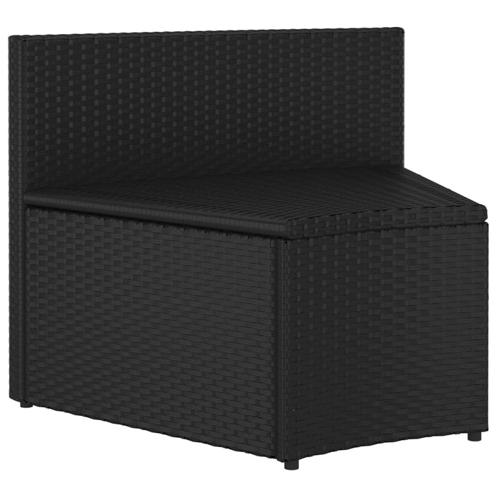 Set mobilier de grădină cu perne, 9 piese, negru, poliratan WALTI