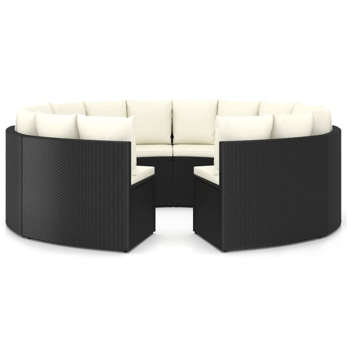 Set mobilier de grădină cu perne, 8 piese, negru, poliratan - WALTI WALTI