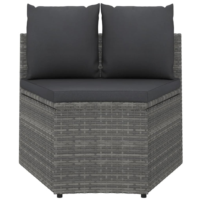 Set mobilier de grădină cu perne, 8 piese, gri, poliratan WALTI