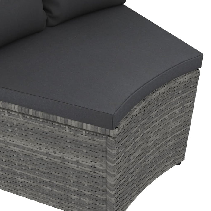 Set mobilier de grădină cu perne, 8 piese, gri, poliratan WALTI
