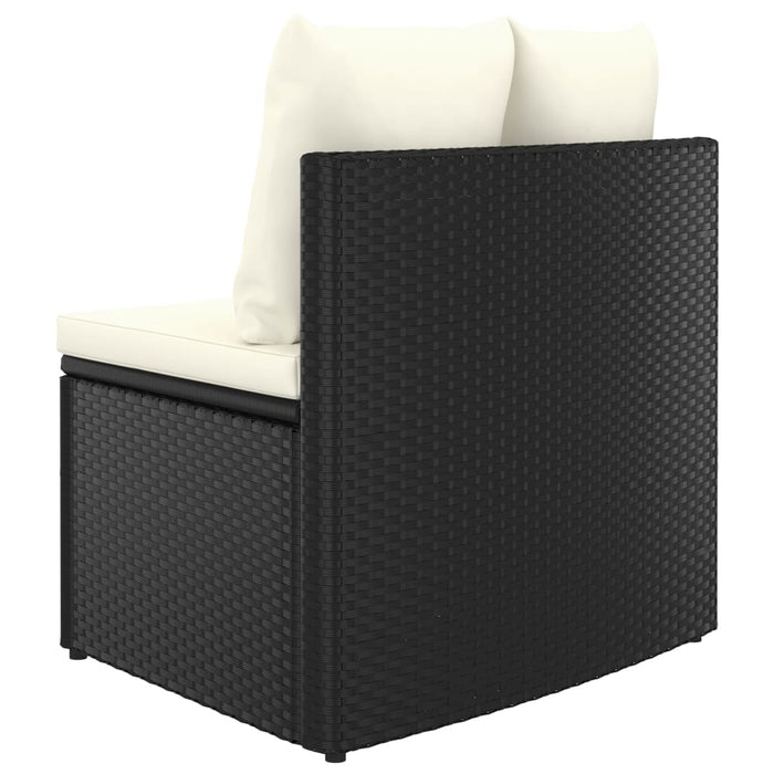 Set mobilier de grădină cu perne, 5 piese, negru, poliratan WALTI