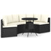 Set mobilier de grădină cu perne, 5 piese, negru, poliratan - WALTI WALTI