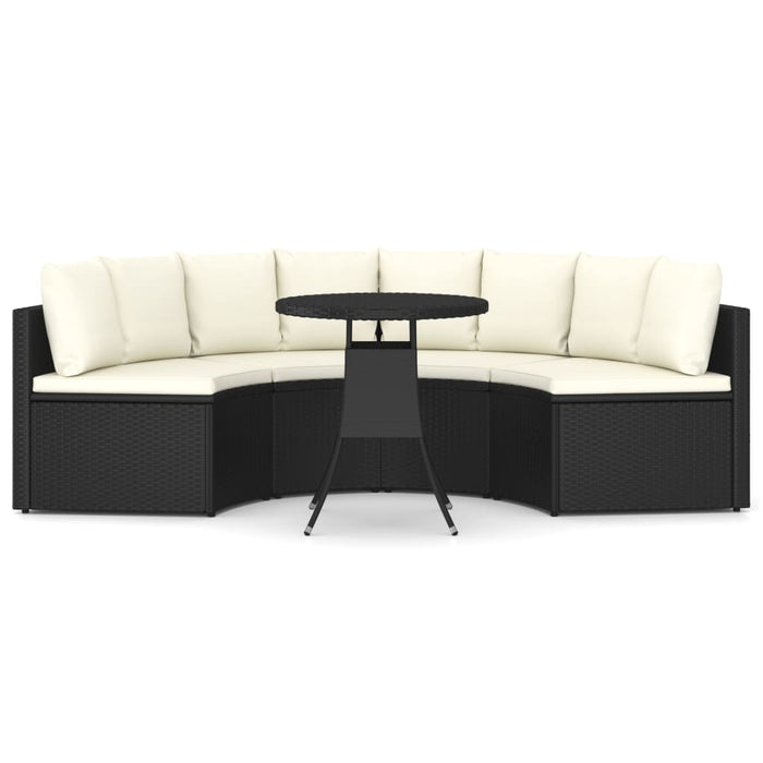 Set mobilier de grădină cu perne, 5 piese, negru, poliratan - WALTI WALTI