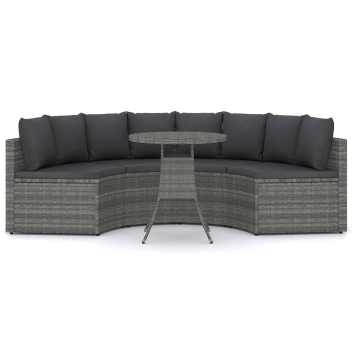 Set mobilier de grădină cu perne, 5 piese, gri, poliratan - WALTI WALTI