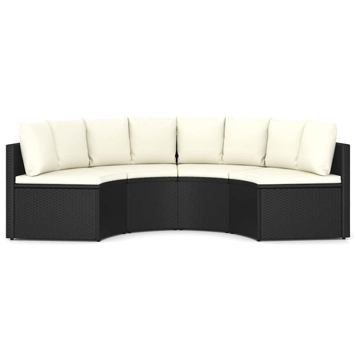Set mobilier de grădină cu perne, 4 piese, negru, poliratan - WALTI WALTI