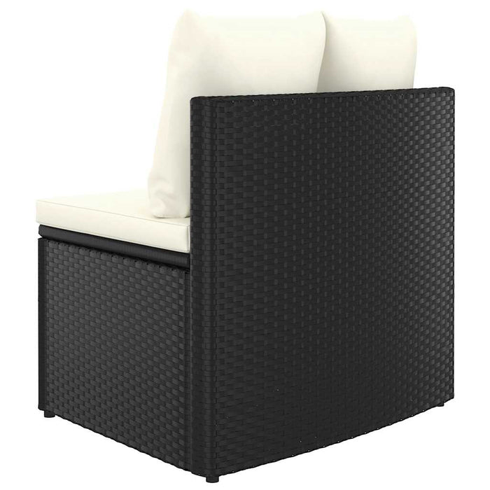 Set mobilier de grădină cu perne, 4 piese, negru, poliratan - WALTI WALTI