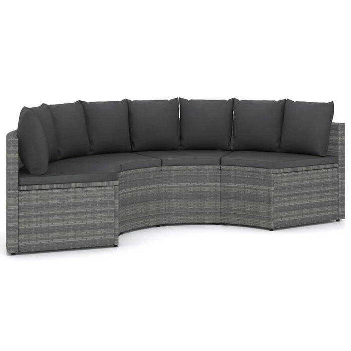 Set mobilier de grădină cu perne, 4 piese, gri, poliratan - WALTI WALTI