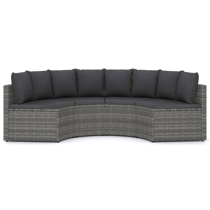 Set mobilier de grădină cu perne, 4 piese, gri, poliratan - WALTI WALTI