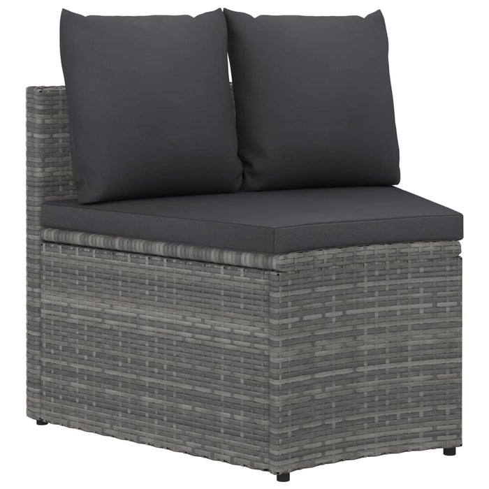 Set mobilier de grădină cu perne, 4 piese, gri, poliratan - WALTI WALTI