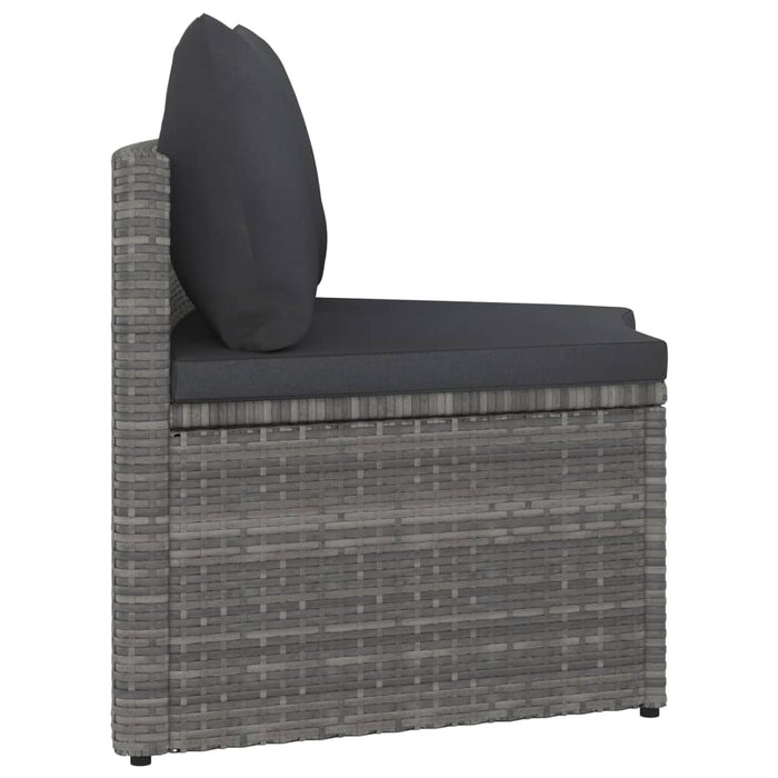 Set mobilier de grădină cu perne, 4 piese, gri, poliratan - WALTI WALTI