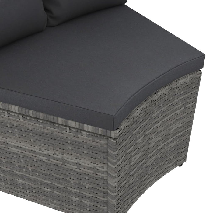 Set mobilier de grădină cu perne, 4 piese, gri, poliratan - WALTI WALTI