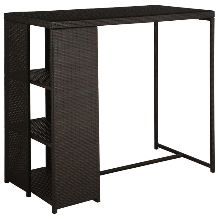 Set mobilier bar de grădină cu perne, 5 piese, maro, poliratan WALTI