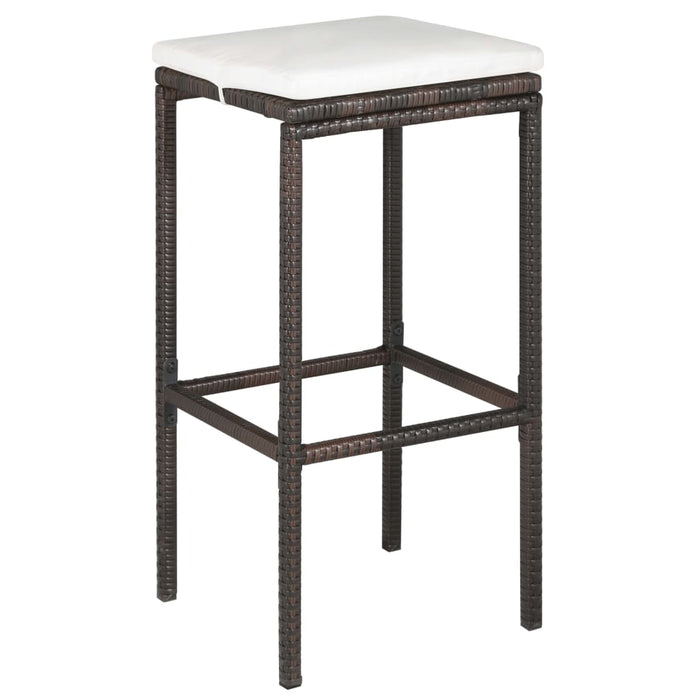 Set mobilier bar de grădină cu perne, 5 piese, maro, poliratan WALTI